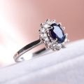 Women Luxury Diamond Ring Trendy Blue Zirconium Diamond Ring Jewelry Accessories For Engagement Wedding. 