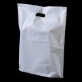 100pcs Textile Plain white Polythene Bags with handles. 
