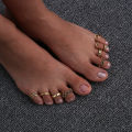 9Pcs Beach Foot Ring Open Adjustable Toe Rings Wave Alloy Ring Adjustable Rings Set for Women Foot Jewelry Boho. 