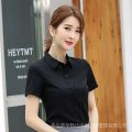 Shirt Business Summer Shirt Work Clothes Formal Wear Slim Fit Shirt Work Clothes White Short Sleeve Professional Student Female OL Half Sleeve. 