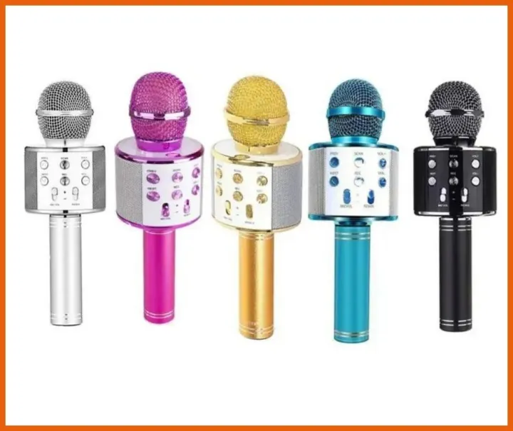 Speaker with Microphone Bluetooth Wireless Handheld mic with speakers for singing Multi-Function Bluetooth Karaoke Singing mic with Portable Speaker