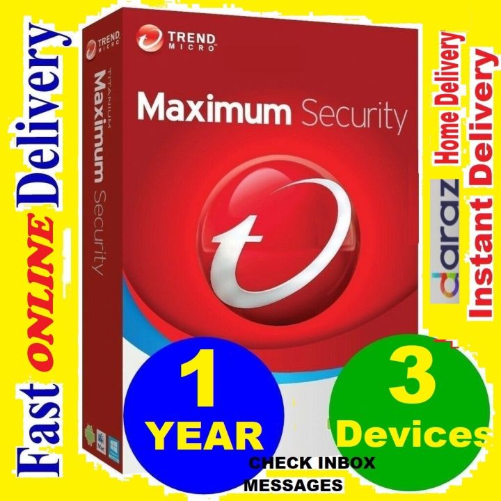 Trend Micro Antivirus Maximum Security 1 Year-3 Devices (Fast Instant Delivery)