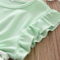 Bear Leader Girls Casual Dresses 2022 New Summer Kids Baby Flowers Print Green Party 4-7Y. 
