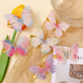 2Pcs 3D Butterfly Hair Clips Rhinestone Gradient Color Hairpin Girl's Moving Wings Hairpin Hair Accessories. 
