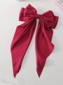 Solid Satin Clip Hair Pin Elegant Bow Ribbon Hair Clip For Girls Fashion Simple Retro Headband with Clips Girls Hair. 