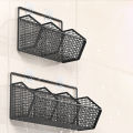 Wall Mounted Storage Rack Onion Ginger Garlic Condiments Spice Kitchen Shelf Punch-Free Vegetable Fruit Drain Basket Kitchen FUHENG. 