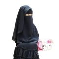 Women and Baby girls Hijab black color single Layer Niqab Veil Face Cover Scarf Shawl. 