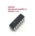 5 pcs of LM324 LM324N General Purpose Operational Amplifier IC. 