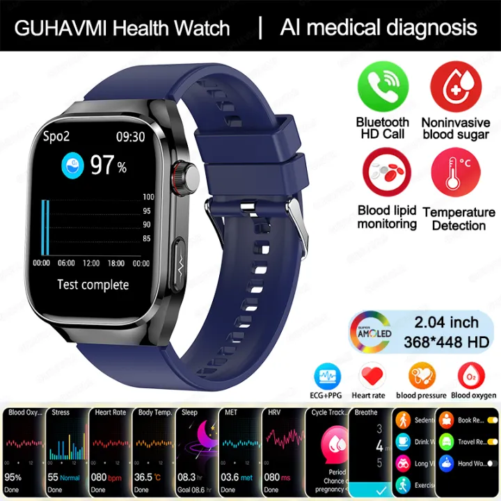 New%20Medical%20Grade%20Health%20Smartwatch%20Men's%20ECG+PPG%20Blood%20Glucose%20Pressure%20Fat%20Uric%20Acid%20650mAh%20AMOLED%20Sport%20BT%20Call%20Smart%20Watch%20-%20Image%209
