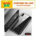 Global Collections Glass Case Back Cover Logo Cut  Glass Case For Apple iphone Xs Max Black(Black). 