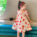 Girls Dresses Baby Girls Fashion Cute Dress Toddler Baby Kids Strawberry Ruched Princess es Clothes. 
