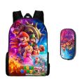 Super Mario Bros Boys Girls Cartoon Bags Pencil Case Messenger Bag Children 3PCS Student School Bags Orthopedic Backpack. 