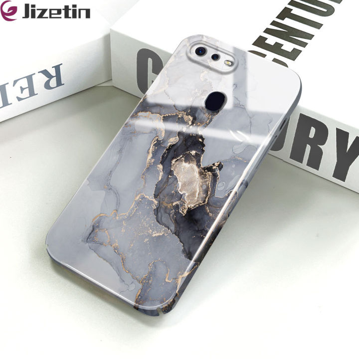 Jizetin for OPPO F9 / Realme 2 Pro / Realme U1 Back Cover Brillant Marble Luxury Slim Hard Crashproof Mobile Phone Case For Boys Girls