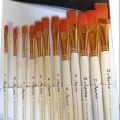 Arora Large Long Flat Artist Brush Set 12 pcs for Oils Acrylics & Watercolours Drawing & Art Brushes.. 