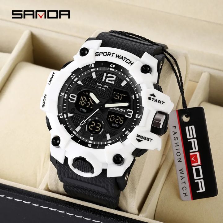 SANDA%20brand%20fashionable%20business%20sports%20waterproof%20digital%20quartz%20dual%20display%20men's%20watch%20-%20Image%203