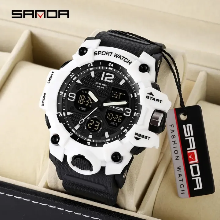 SANDA%20brand%20fashionable%20business%20sports%20waterproof%20digital%20quartz%20dual%20display%20men's%20watch%20-%20Image%203