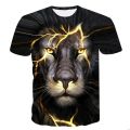 New 2023 Baby Lion Boys Girls T Shirts Clothes Kids Short Sleeve 3D Printed T-Shirts Children Animal Clothing Tees Tops Costume. 