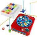 Electronic 2 in 1 Colorful Octopus Shark Ocean Animals Rotating Fishing Pool Board Pretend Play Game Music Toys Set Beach Fish Toy Birthday Gift for Boys Girls Kids with 30 Fishes 4 Fishing Rods. 