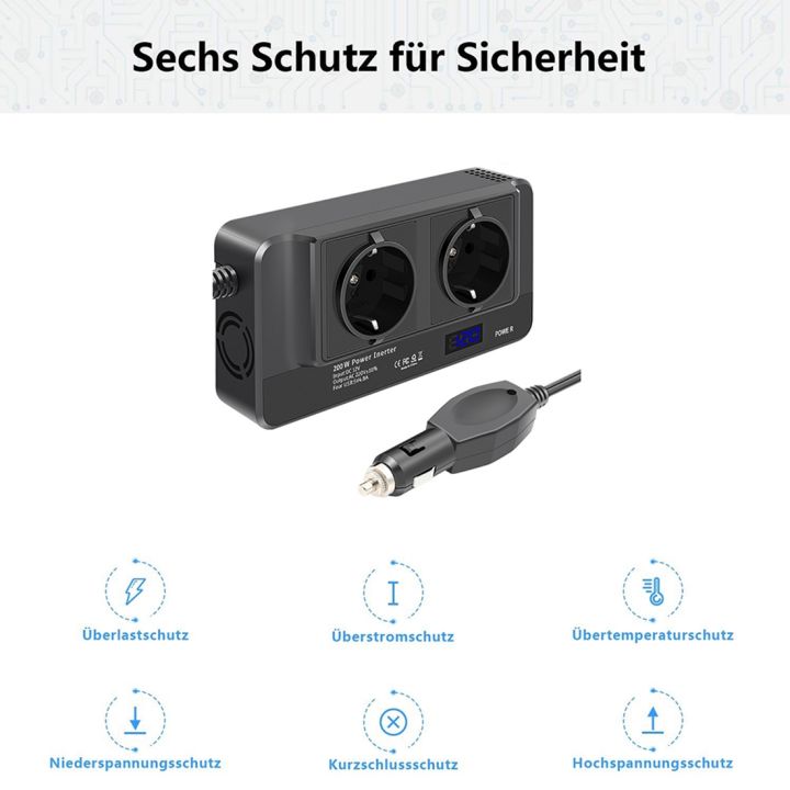 ARELENE%20200W%20Car%20Inverter,%20Voltage%20Converter%2012V%20to%20220V%20with%20Smart%20Time%20Display%20LCD,%202%20Sockets%20and%204%20USB%20Car%20Chargers%20(EU%20Plug)%20-%20Image%205
