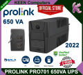 PROLINK PRO701SFC 650VA UPS 2 Years Warranty. 