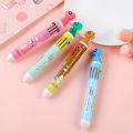 1PC 10 Colors Cartoon Ballpoint Pen Cute Animal Stationery Multicolored Pens. 