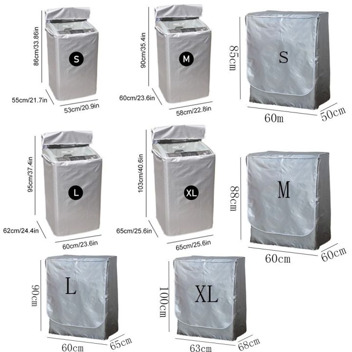 Roller/Pulsator Washing Machine Dryer Dust Cover Washing Machine Lid Adjustable Waterproof Waterproof Cover Dustproof Sun with Zipper Protective Cover Home