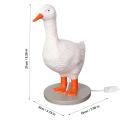Duck Lamp, 3D Duck Table Lamp, Lifelike LED Lamp, Resin Duck Night Light with USB, 1PCS White. 