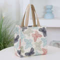 New printed colorful butterfly canvas for women fashionable hand held sail bag large capacity lunch box bag. 