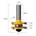 2 Set 1/2 Inch Shank Router Bit T-Slot & T-Track Slotting Tenon Cutter Tool Tongue and Groove Set,Router Bit Set,Wood Door Flooring 3 Teeth Adjustable. 
