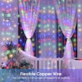 Auoyo Curtain Lights 300 LED Curtain Fairy String Lights with Remote USB Plug in Copper Wire Lights for Bedroom Wedding Party Home Garden Indoor Wall Christmas Decorations. 