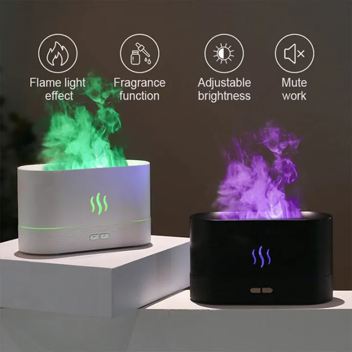 Portable Colorful Flame Aroma USB Diffuser with 7 Color LED Fire Flame