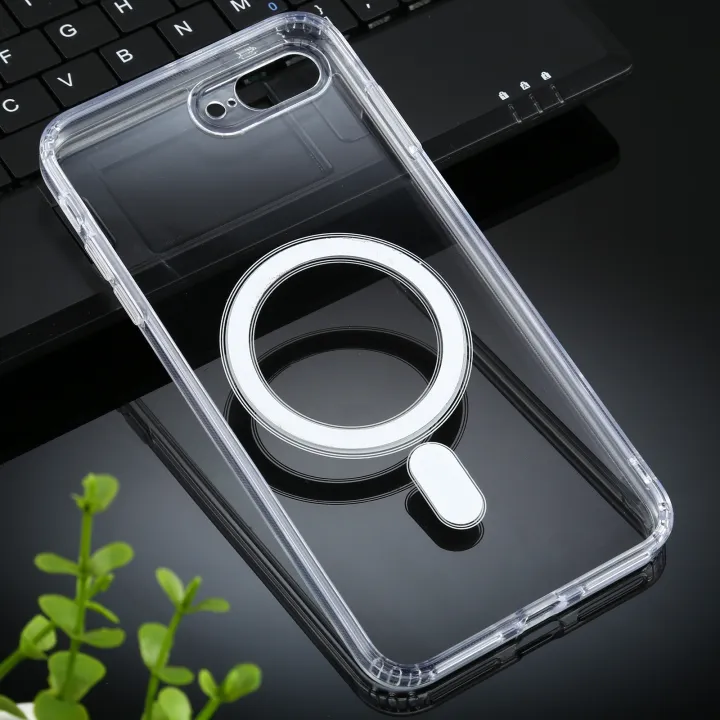 For%20iPhone%207%20Plus%20/%208%20Plus%20Magsafe%20Case%20ple%20Magnetic%20Ring%20All-inclusive%20Clear%20Crystal%20Acrylic%20PC%20+TPU%20Shockproof%20Case%20-%20Image%204