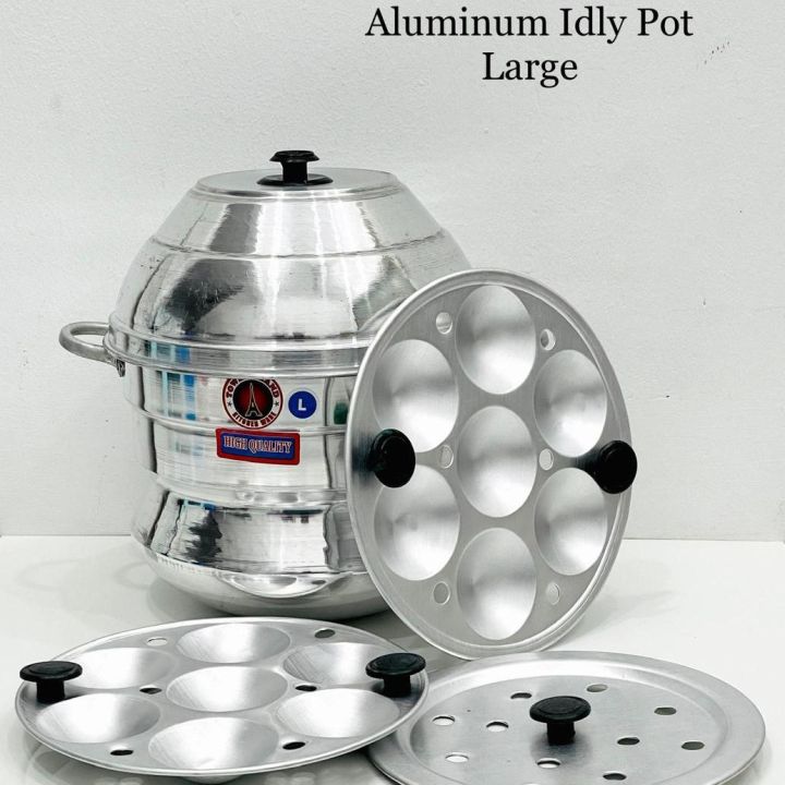 High Quality Aluminium Idli Make Idly Steamer Cooker with 2 Idly Plates (14 idly Cavity) | Gorofy