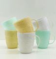 Premium Quality 6 Pieces 450ml Plastic Coffee/Tea Cup / Plastic coffee cup, with handle, BPA-free, 3colors, reusable plastic cup (dishwasher safe). 