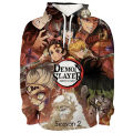 2021 3D Printing Hoodies Anime Demon Slayer Men's Sweatshirt Cosplay Kimetsu no Yaiba Nezuko Jacket For Teenager Women Clothes. 