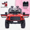 Pobo 5 Motors Electric Battery Operated Ride on Jeep for Kids of Age 2 to 8 Years- The Metallic Painted Driving Ride on Car with Music, Lights and Bluetooth Remote Control (Metallic Red) |MB6004 21M. 