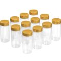 12 pcs Kitchen Spice Bottle Containers With Gold Color Lid Large Size Transparent Plastic Spicy Bottle set. 