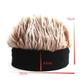 Creative Wig Hat Funny Short Hair Caps For Women Men Novelty Street Hip Hop Beanie Hat Spiked Fake Hair Funny Retro Caps. 