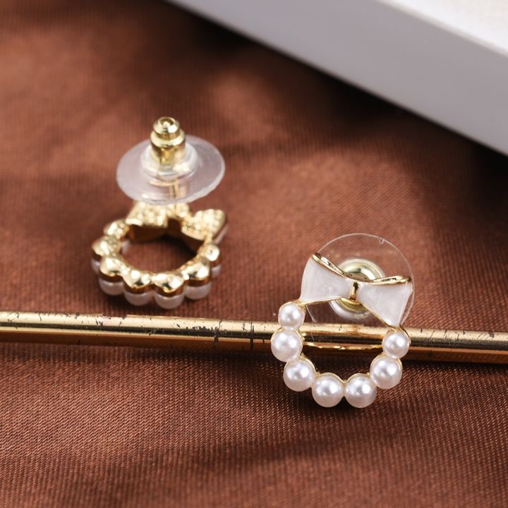 1%20Pair%20Bowknot%20Pearls%20Girls%20Fashion%20Jewelry%20Mini%20Bridal%20Stud%20Earrings%20Ladies%20Wedding%20Elegant%20Party%20French%20Retro%20Women%20Korean%20INS%20-%20Image%207