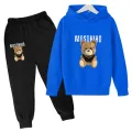 Children's Hoodie Cute Bear Print Sweatshirt Top+trousers 2P Boys Girls Boys Pullover Outdoor Sports Charming Fashion Casual Set. 