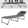 3 Folds Portable Bed Easy Carrying Foldable Sleep Bed with Pillow for Outdoor Activities. 
