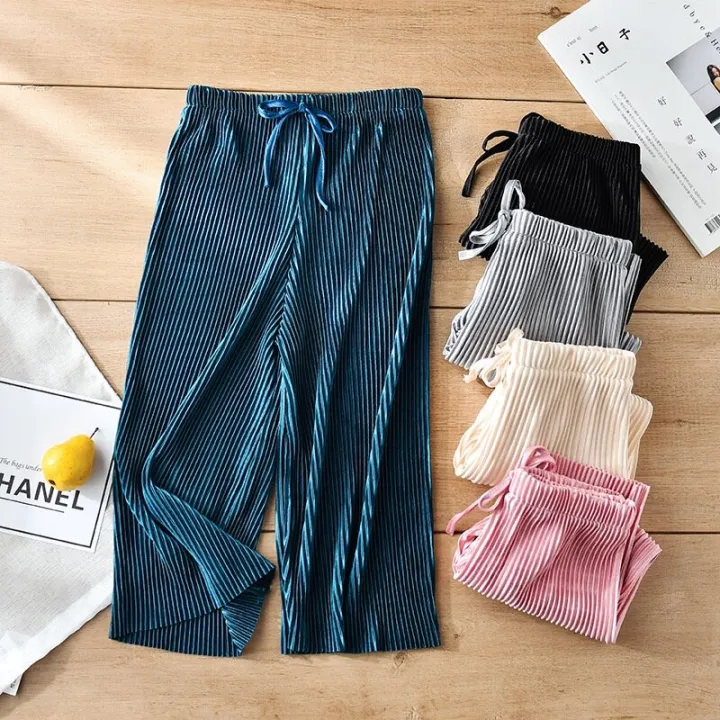 Kingstar123%202-10Y%20Kids%20Girls%20Boys%20Pants%20Elastic%20Waist%20Stripe%20Baju%20Kanak%20Korean%20Style%20Trousers%20Lace%20Up%20Soft%20Wide%20Leg%20-%20Image%203
