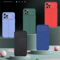 【ThinkWay】Slide Camera Lens Protection Case For iPhone 13 12 11 Pro Max XR XS X 6 7 8 Plus Mini SE Leather Texture Cooling Soft Back Cover. 