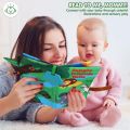 Baby Book Soft Cloth Books, Touch and Feel Crinkle Book for Toddler with Animal Tail Interactive Educational Teething Toy Gift, Infant Books Sensory Baby Book, Newborn Book 6-12 Month. 