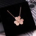 VCA Clover Necklace for Women Fashion Rose Gold Pendant. 