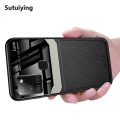 Sutuiying Case For Samsung Galaxy A21S Leather Mirror Original Tempered Glass Shockproof Phone Back Cover. 