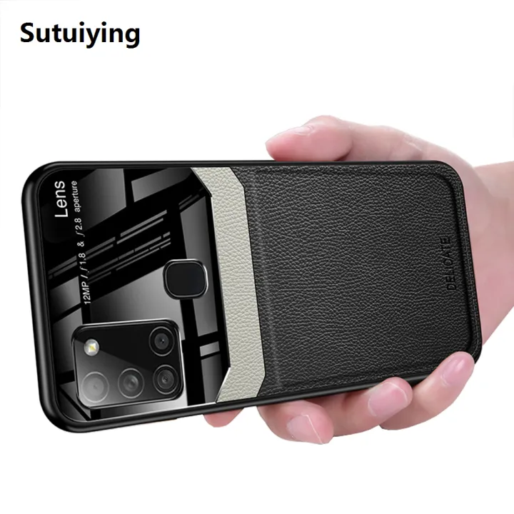 Sutuiying%20Case%20For%20Samsung%20Galaxy%20A21S%20Leather%20Mirror%20Original%20Tempered%20Glass%20Shockproof%20Phone%20Back%20Cover%20-%20Image%205