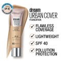Maybelline Dream Urban Cover Flawless Coverage Foundation Makeup, SPF 40 30ML. 