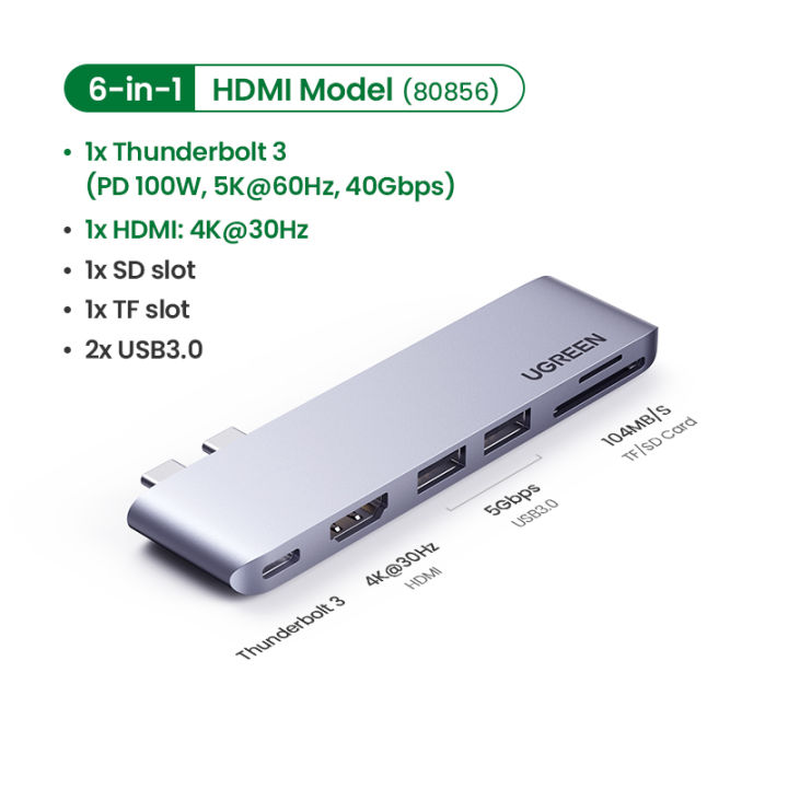 UGREEN USB C Hub for MacBook Pro USB Splitter Adapter USB Type