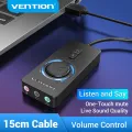 Vention USB Sound Card External USB Audio Card Adapter USB to Jack 3.5mm 3 in 1 Sound Card for Laptop Desktop PS4 Earphone Microphone Headset Speaker USB External Stereo Sound Adapter. 